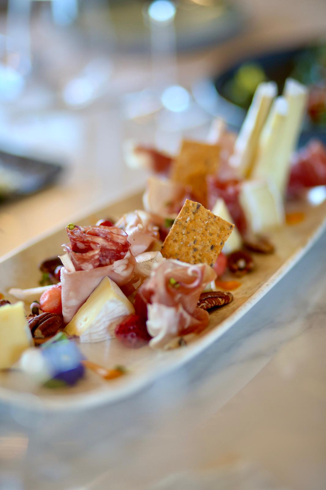 Grilled asparagus with shaved parmesan on slate